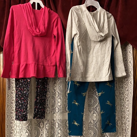 Girl’s size 8 Carter’s outfits. 2prs of leggings & 2 matching hoodies - all NWT! - Picture 2 of 10